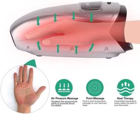 img 2 attached to 👐 iVOLCONN Hand Massager: Cordless Electric Machine with Heat for Arthritis and Carpal Tunnel - 3 Intensity Levels for Effective Wrist, Palm, and Finger Pain Relief