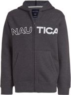 👕 nautica fleece hoodie: stylish black large boys' clothing and fashion hoodies & sweatshirts logo