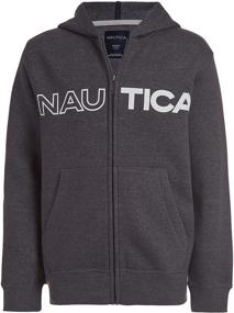 img 1 attached to 👕 Nautica Fleece Hoodie: Stylish Black Large Boys' Clothing and Fashion Hoodies & Sweatshirts
