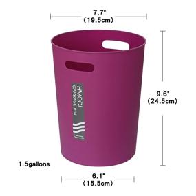 img 1 attached to 🗑️ EILRAMIR Small Round Purple Red Plastic Wastebasket: Stylish Garbage Container Bin