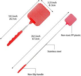 img 3 attached to 🪰 STUHAD 10 Pack Retractable Fly Swatters with Extended Handles - Durable and Heavy Duty Set for Home, Classroom, and Office - 5 Color Options, Lightweight Design