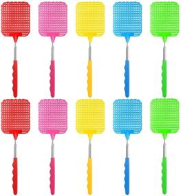 img 4 attached to 🪰 STUHAD 10 Pack Retractable Fly Swatters with Extended Handles - Durable and Heavy Duty Set for Home, Classroom, and Office - 5 Color Options, Lightweight Design