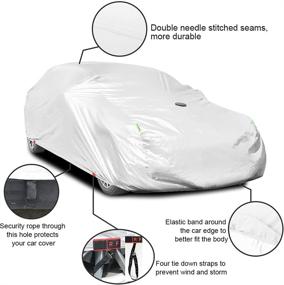 img 1 attached to 🌦️ Ultimate Car Protection: Waterproof All-Weather Full Cover with Zipper – 3XXL Size (up to 210" Sedan) – Hail, Snow, Sun, UV, & Rain Resistant