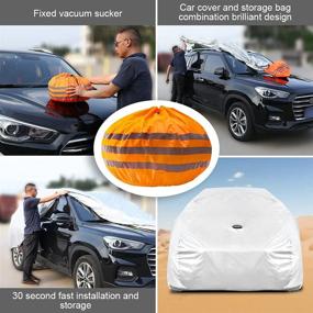 img 3 attached to 🌦️ Ultimate Car Protection: Waterproof All-Weather Full Cover with Zipper – 3XXL Size (up to 210" Sedan) – Hail, Snow, Sun, UV, & Rain Resistant