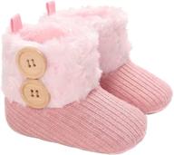 👶 jonbaem unisex fleece fur knit winter warm snow boots soft sole crib shoes booties for newborn, infant, and toddler logo