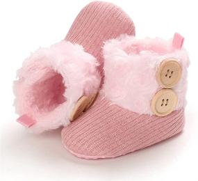 img 2 attached to 👶 Jonbaem Unisex Fleece Fur Knit Winter Warm Snow Boots Soft Sole Crib Shoes Booties for Newborn, Infant, and Toddler