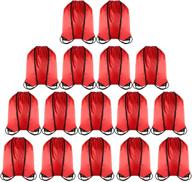 🎒 red drawstring bags party favors - bulk string bags for kids and adults (16 pcs) логотип