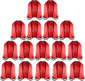 img 4 attached to 🎒 Red Drawstring Bags Party Favors - Bulk String Bags for Kids and Adults (16 Pcs)