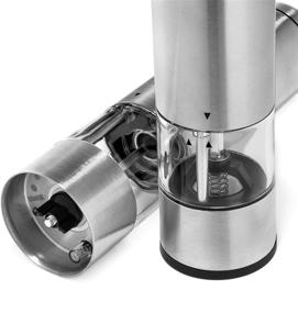 img 2 attached to 🧂 Arden's Crush Electric Salt and Pepper Mill Set - LED Light Electric Grinder – Stainless Steel with Ceramic Container and Bottom Caps – Adjustable Coarseness for Flawless Seasoning