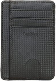 img 3 attached to Wallets Minimalist Pocket Leather Carbon Men's Accessories for Wallets, Card Cases & Money Organizers