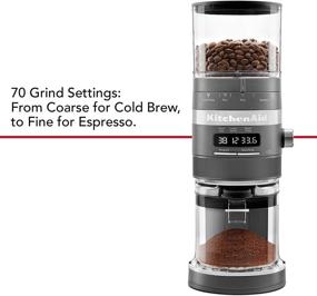 img 2 attached to ☕ KitchenAid KCG8433DG Burr Coffee Grinder: Perfectly Ground Coffee, Charcoal Grey, 10 oz Capacity