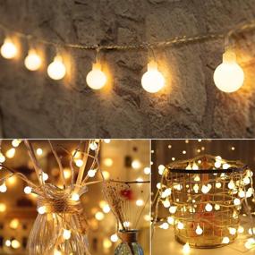 img 4 attached to 33ft 100 LED Mini Globe Fairy String Lights: Perfect Christmas Lights for Room & Snowflake Icicle String Lights with 7 Drops & 70 LEDs | Plug-in Operation