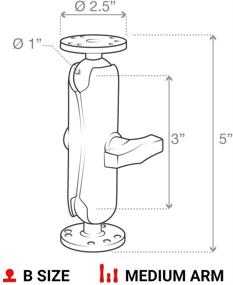 img 3 attached to 🔒 Универсальный и прочный: Крепление Ram Mounts RAM-B-101U с шаровым креплением диаметром 1 дюйм с круглой базой 2/2,5 дюйма - идеально подходит для надежного крепления устройства.