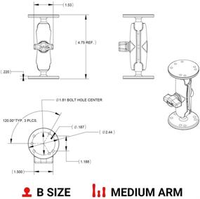 img 1 attached to 🔒 Универсальный и прочный: Крепление Ram Mounts RAM-B-101U с шаровым креплением диаметром 1 дюйм с круглой базой 2/2,5 дюйма - идеально подходит для надежного крепления устройства.