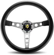 🔘 momo pro35bk0s prototipo silver 350mm genuine leather steering wheel logo