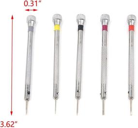 img 2 attached to 🔧 T Tulead Набор отверток для часов - точные отвертки для часовщиков и банков часов - Комплект отверток с плоской головкой 0,8 мм / 1 мм / 1,2 мм / 1,4 мм / 1,6 мм