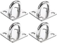 homgaty heavy duty pad eye plate - set of 4, 6mm, 304 stainless steel ceiling hook wall mount ring hooks - marine hanging hardware staple hook loop oblong логотип