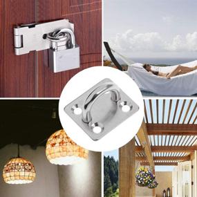 img 2 attached to Homgaty Heavy Duty Pad Eye Plate - Set of 4, 6mm, 304 Stainless Steel Ceiling Hook Wall Mount Ring Hooks - Marine Hanging Hardware Staple Hook Loop Oblong