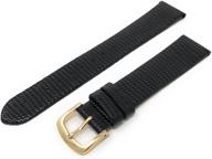 stylish and durable: black lizard grain watchband for watches logo