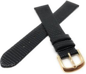 img 2 attached to Stylish and Durable: Black Lizard Grain Watchband for Watches