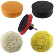 🚗 5-piece ultimate 3-inch car buffing and polishing pad kit - transform your drill into a power polisher - foam and wool pads - hook and loop backing pad with adapter logo