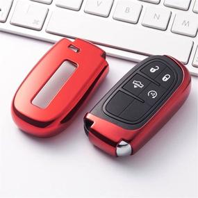 img 3 attached to 🔴 Xotic Tech Red Soft TPU Remote Smart Key Fob Cover Case for Chrysler 200 300 Dodge Charger Challenger Dart Durango Journey Jeep Grand Cherokee Renegade, and More