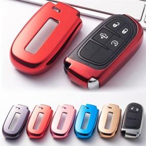 img 4 attached to 🔴 Xotic Tech Red Soft TPU Remote Smart Key Fob Cover Case for Chrysler 200 300 Dodge Charger Challenger Dart Durango Journey Jeep Grand Cherokee Renegade, and More