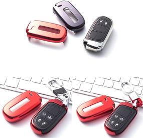 img 2 attached to 🔴 Xotic Tech Red Soft TPU Remote Smart Key Fob Cover Case for Chrysler 200 300 Dodge Charger Challenger Dart Durango Journey Jeep Grand Cherokee Renegade, and More