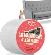 🐾 ronton cat scratch deterrent tape - clear double sided anti scratch tape for cats, pet & kid safe - furniture, couch, door protector - 100% transparent logo