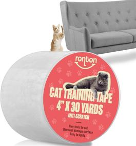 img 4 attached to 🐾 Ronton Cat Scratch Deterrent Tape - Clear Double Sided Anti Scratch Tape for Cats, Pet & Kid Safe - Furniture, Couch, Door Protector - 100% Transparent