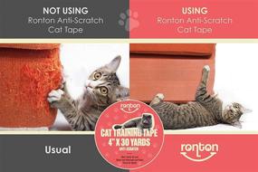 img 3 attached to 🐾 Ronton Cat Scratch Deterrent Tape - Clear Double Sided Anti Scratch Tape for Cats, Pet & Kid Safe - Furniture, Couch, Door Protector - 100% Transparent