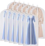 👗 kntiwiwo 60-inch dress garment bags with zipper - set of 12, dust-proof suit protector cover bag for long dresses, suits, coats - closet clothes storage solution логотип