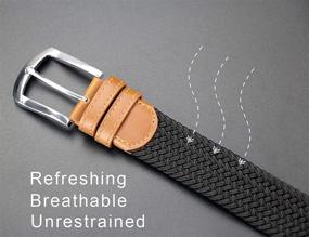 img 1 attached to 👔 Flexible Fashion: Maikun Elastic Black Buckle Stretch Men's Accessories and Belts