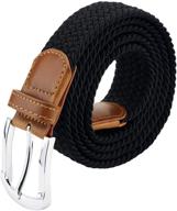 👔 flexible fashion: maikun elastic black buckle stretch men's accessories and belts logo