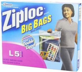 img 1 attached to Ziploc Large Double Zipper Big Bags - Pack of 2, 5 Count