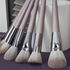 img 1 attached to 🎒 Organizer Bag Included! Light Purple Vegan Makeup Brush Set - Professional Cosmetic Brushes with Synthetic Hair, Cruelty Free, Fiber Bristles