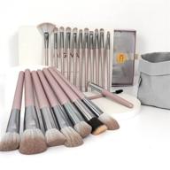 🎒 organizer bag included! light purple vegan makeup brush set - professional cosmetic brushes with synthetic hair, cruelty free, fiber bristles logo