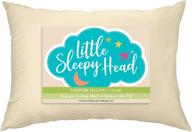 🌙 little sleepy head toddler pillow - organic cotton, ivory 13 x 18 | down-like fill - best bedtime comfort! logo