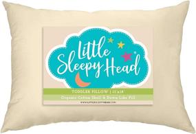 img 4 attached to 🌙 Little Sleepy Head Toddler Pillow - Organic Cotton, Ivory 13 x 18 | Down-Like Fill - Best Bedtime Comfort!