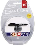 🔵 memorex 52x write-once cd-r 80: white ink jet printable surface for crisp, high-quality prints logo