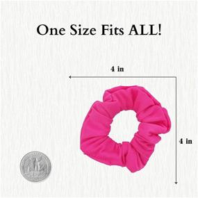 img 1 attached to 💖 Stylish Set of 2 Solid Scrunchies in Hot Pink - Add an Elegant Touch to Your Hair