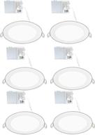 led fantasy 6-inch 15w recessed ultra thin ceiling light retrofit - energy star, ic rated (6 pack) logo