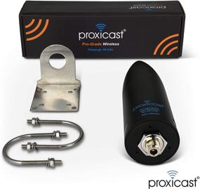 img 2 attached to 📶 Proxicast 7 dBi Pro-Gain 4G/LTE or WiFi Omni-Directional Wideband Antenna with Stainless Outdoor Pole/Wall/Rail Mount - Black | Compatible with Verizon, AT&amp;T, T-Mobile, and Other Networks