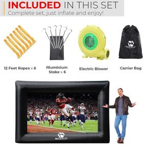 img 1 attached to 🎬 Enhance Your Outdoor Movie Experience with 14 FT Inflatable Projector Screen by Nozzco – Family Screen Tent Included!