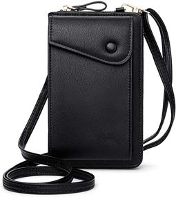 img 4 attached to Women's Leather Cellphone Blocking Crossbody Handbag - Stylish Handbags & Wallets