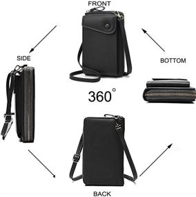 img 3 attached to Women's Leather Cellphone Blocking Crossbody Handbag - Stylish Handbags & Wallets