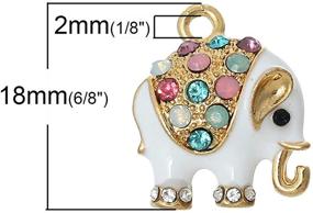 img 2 attached to JGFinds Elephant Charm Pendants - 5 Pack: Sparkling Rhinestones & Enamel, ¾ Inch - DIY Jewelry Making Supplies