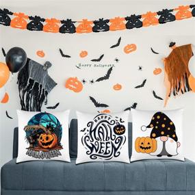 img 1 attached to 🎃 4Pcs Sublimation Blank Pillow Cases with Invisible Zippers for DIY Printing – Assorted Halloween Patterns (15.7x15.7 Inches)