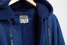img 2 attached to Stay Cozy and Stylish with the DudeRobe Men's Hooded Robe Shark