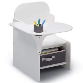 img 2 attached to 🪑 Delta Children MySize Chair Desk with Storage Bin, White